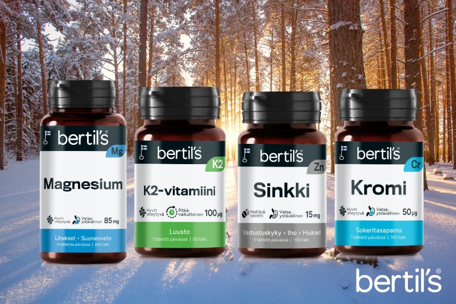 Kotimainen bertil´s-tuotesarja hyvinvoinnin tueksi
