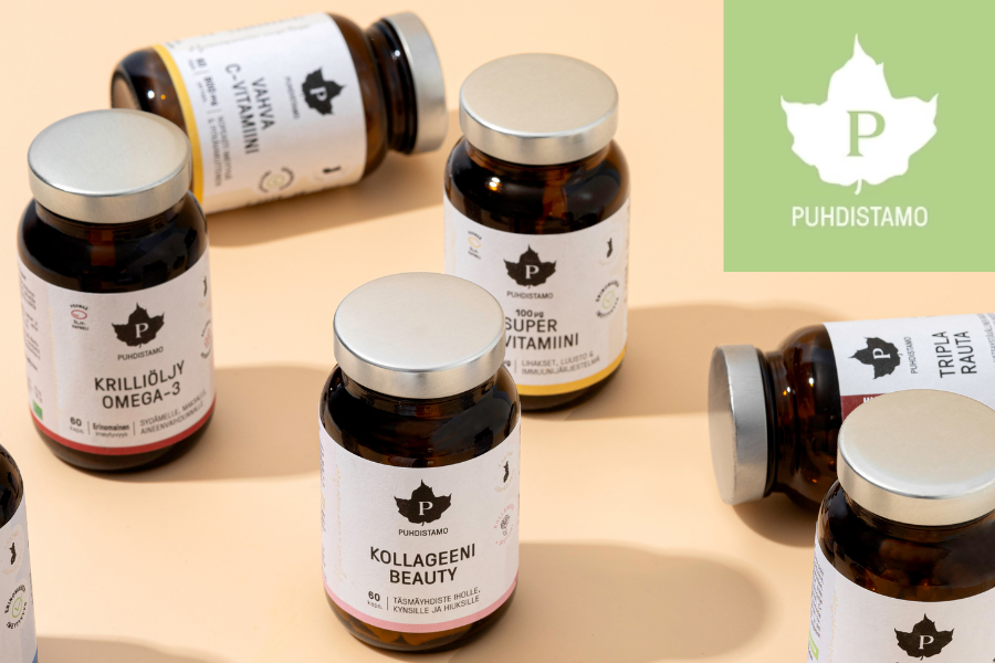 Kotimainen Puhdistamo valmistaa laadukkaita ravintolisiä eri tarpeisiin.