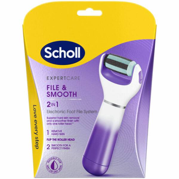 Scholl File & Smooth 2 in 1 - Elektroninen jalkaraspi 2 in 1 - Huom! Pakkaus hieman vaurioitunut, tuote käyttökelpoinen
