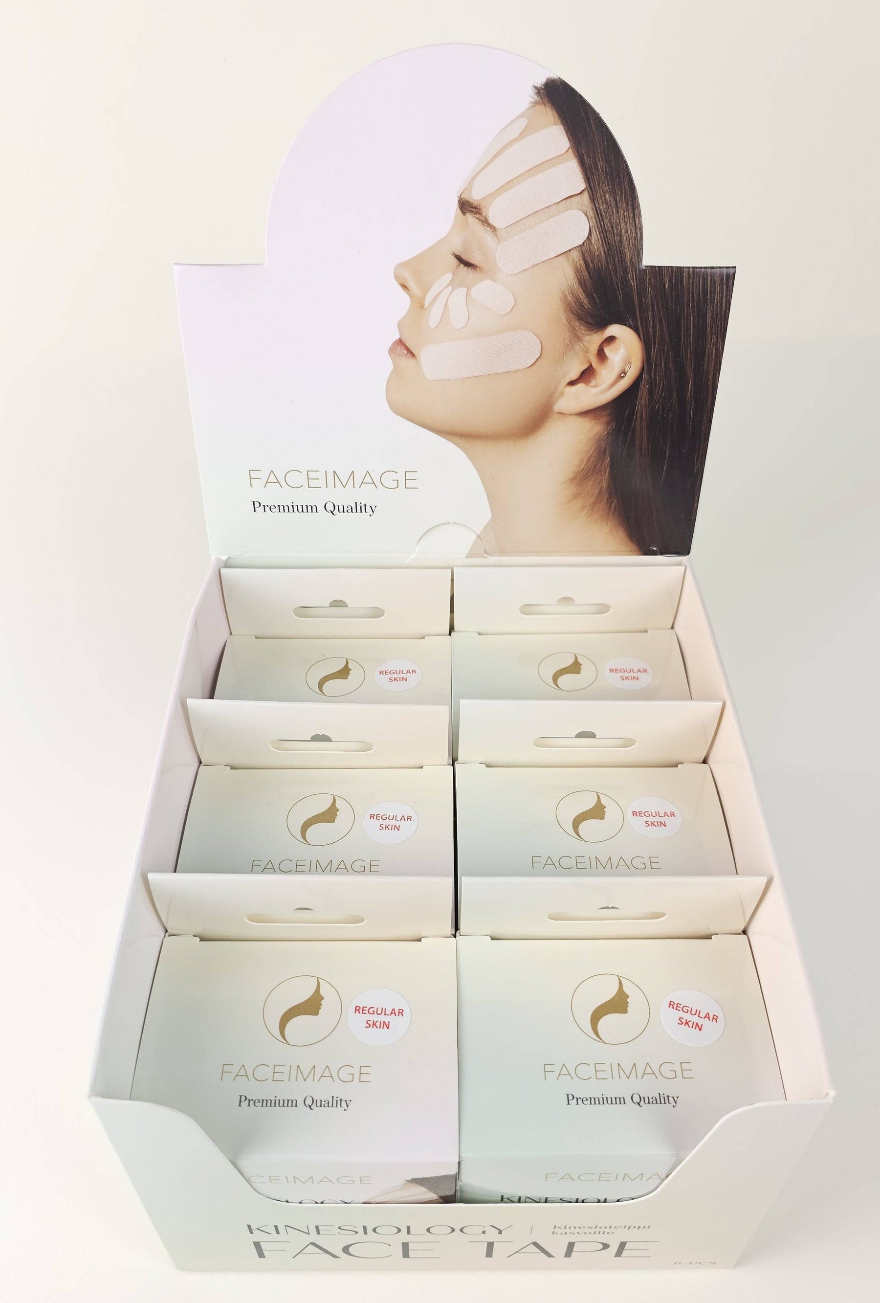 Faceimage Kinesioteippi kasvoille Regular 2 x 2,5 cm x 5 m - Tukkupakkaus 6-pack