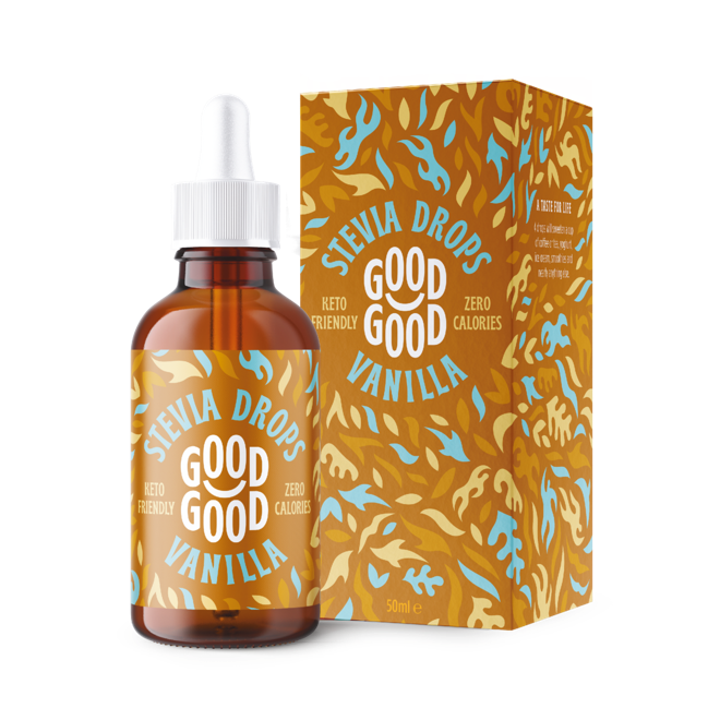 Good Good Stevia Drops Vanilla Steviatipat 50 ml - Päiväys 03/2026