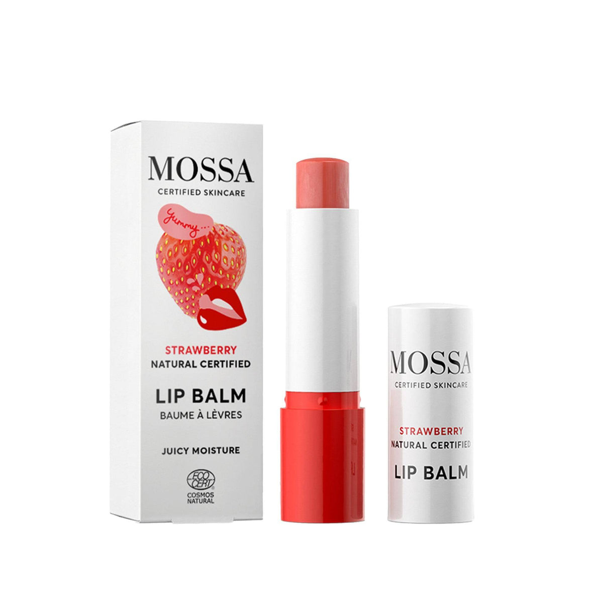 Mossa Juicy Moisture Lip Balm Strawberry - Mansikka huulivoide 4,5 g - Sinunapteekki.fi