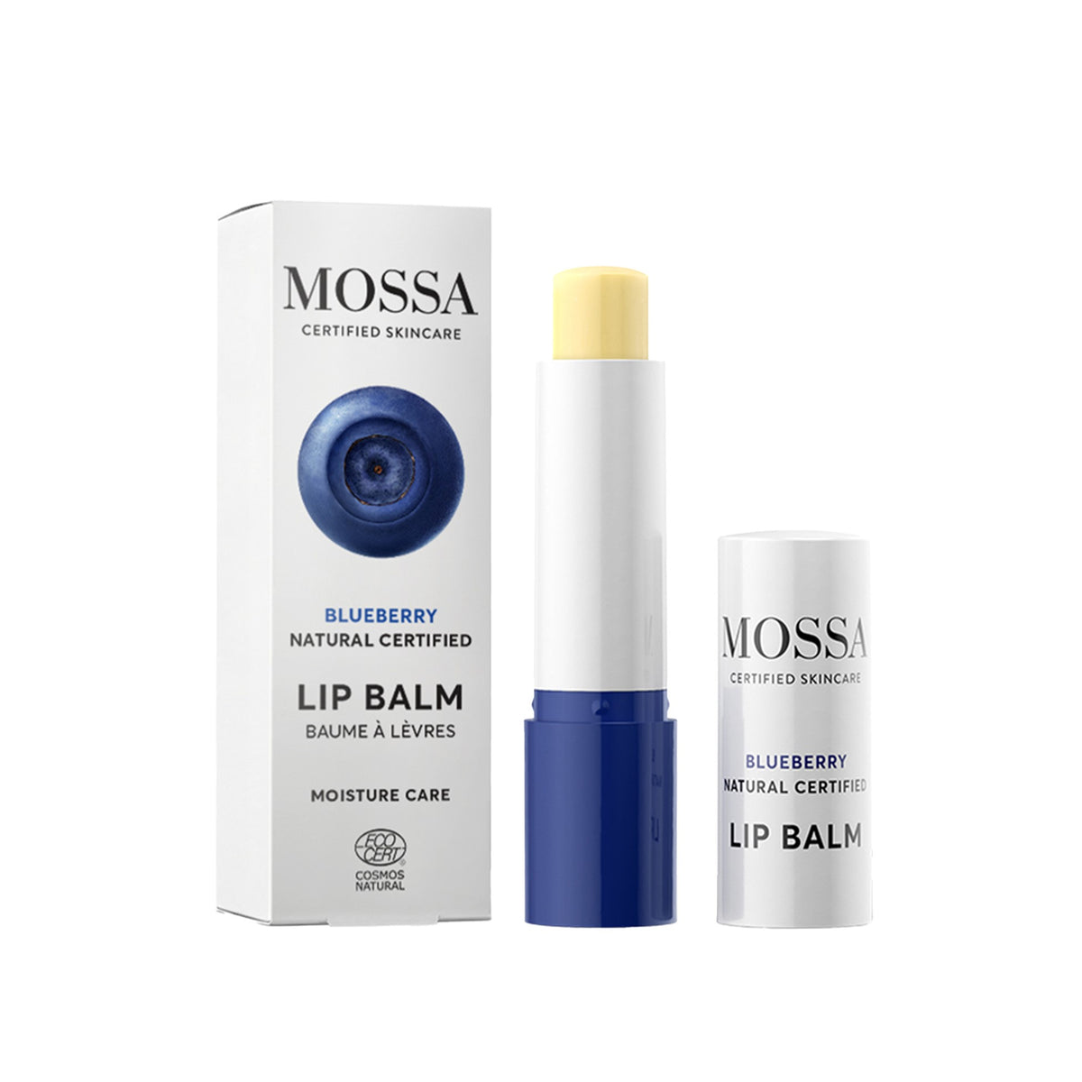 Mossa Moisture Care Lip Balm Blueberry - Mustikka huulivoide 4,5 g - poistuu
