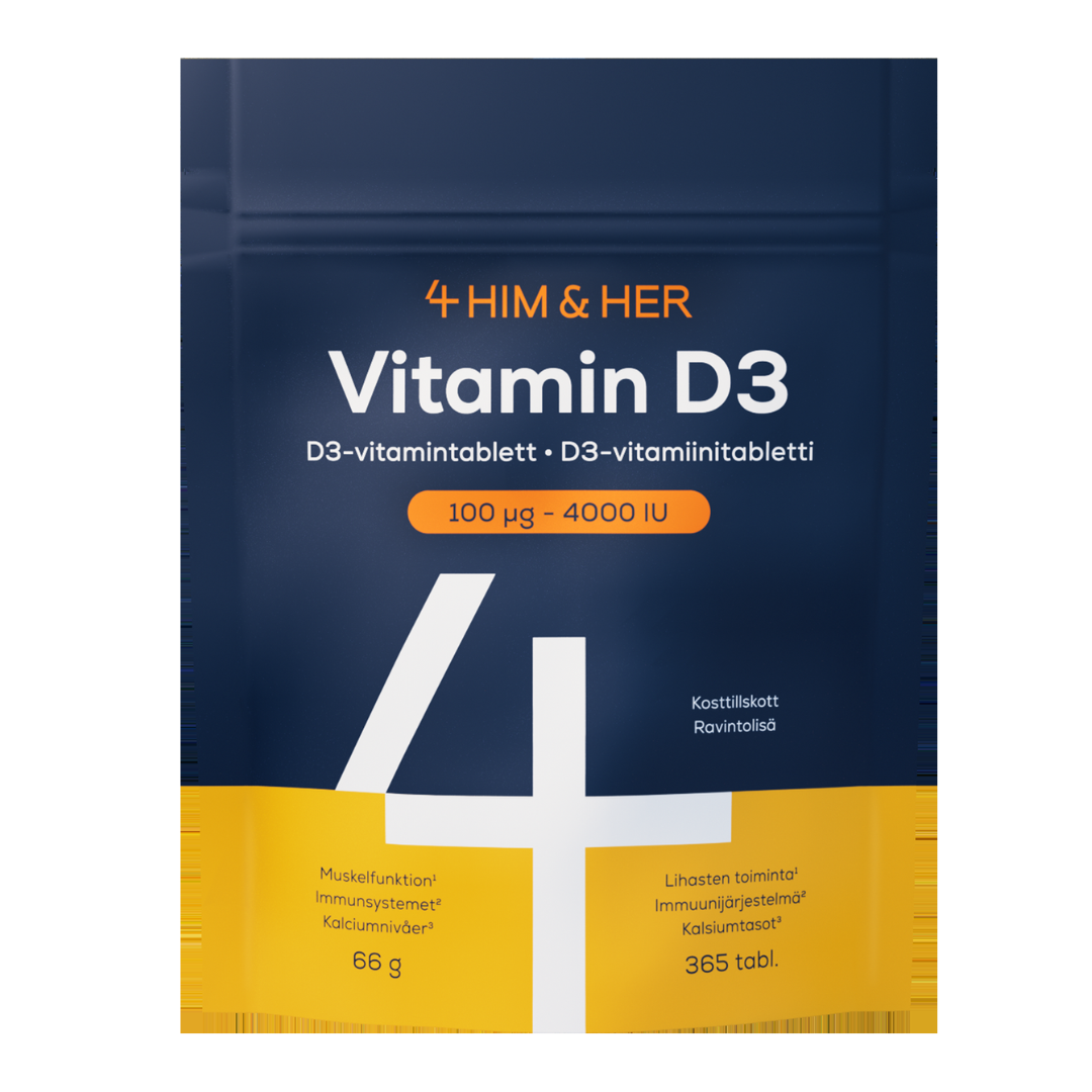 4HIM & 4HER Vitamin D3 100 µg 4000 IU - D3-vitamiinitabletti 365 tabl.