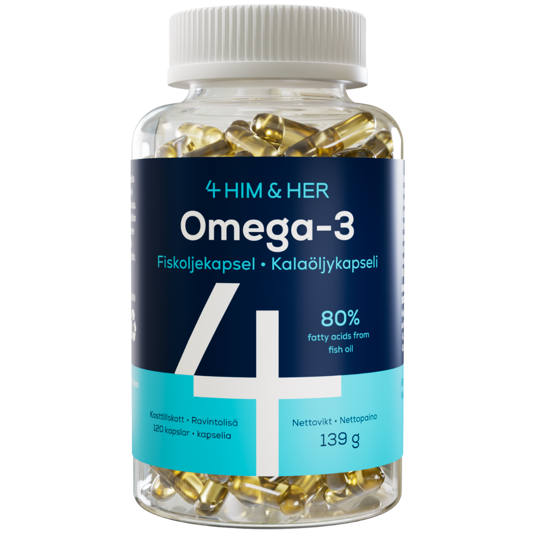 4HIM & 4HER Omega-3 Premium Fish Oil - Kalaöljykapseli 120 kaps.
