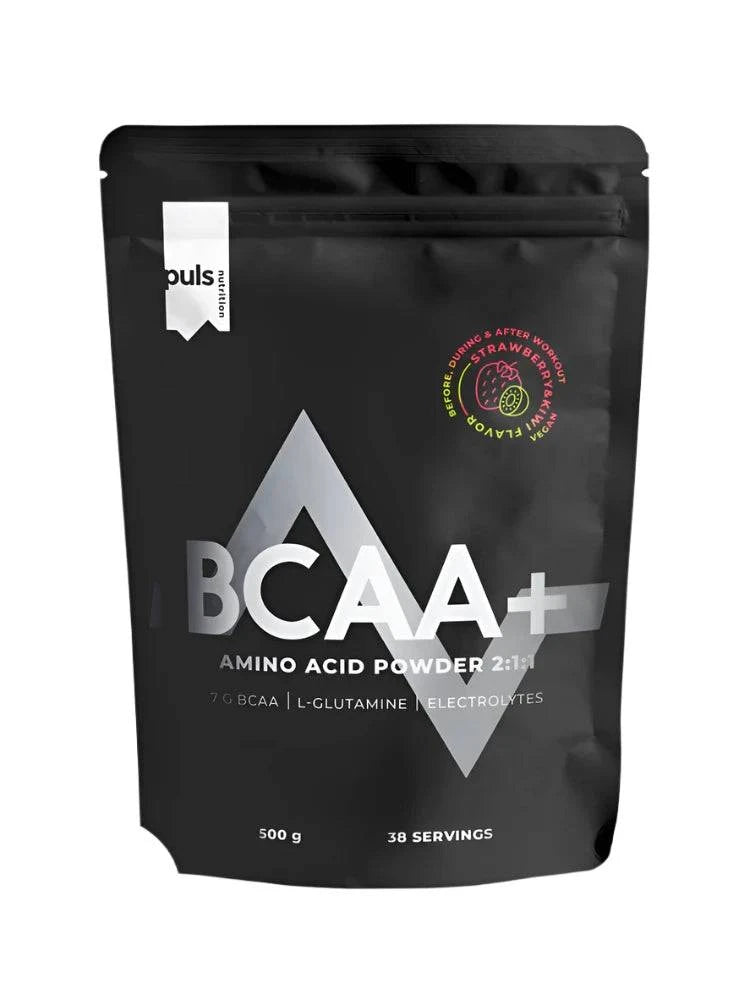 Puls Nutrition BCAA+ 500 g - Aminohappojauhe Mansikka-Kiivi - Sinunapteekki.fi