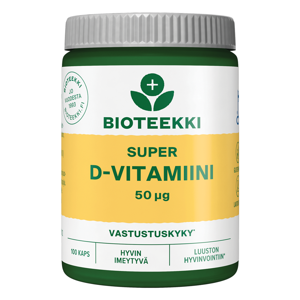 Bioteekki Super D-vitamiini 50 µg 100 kaps.