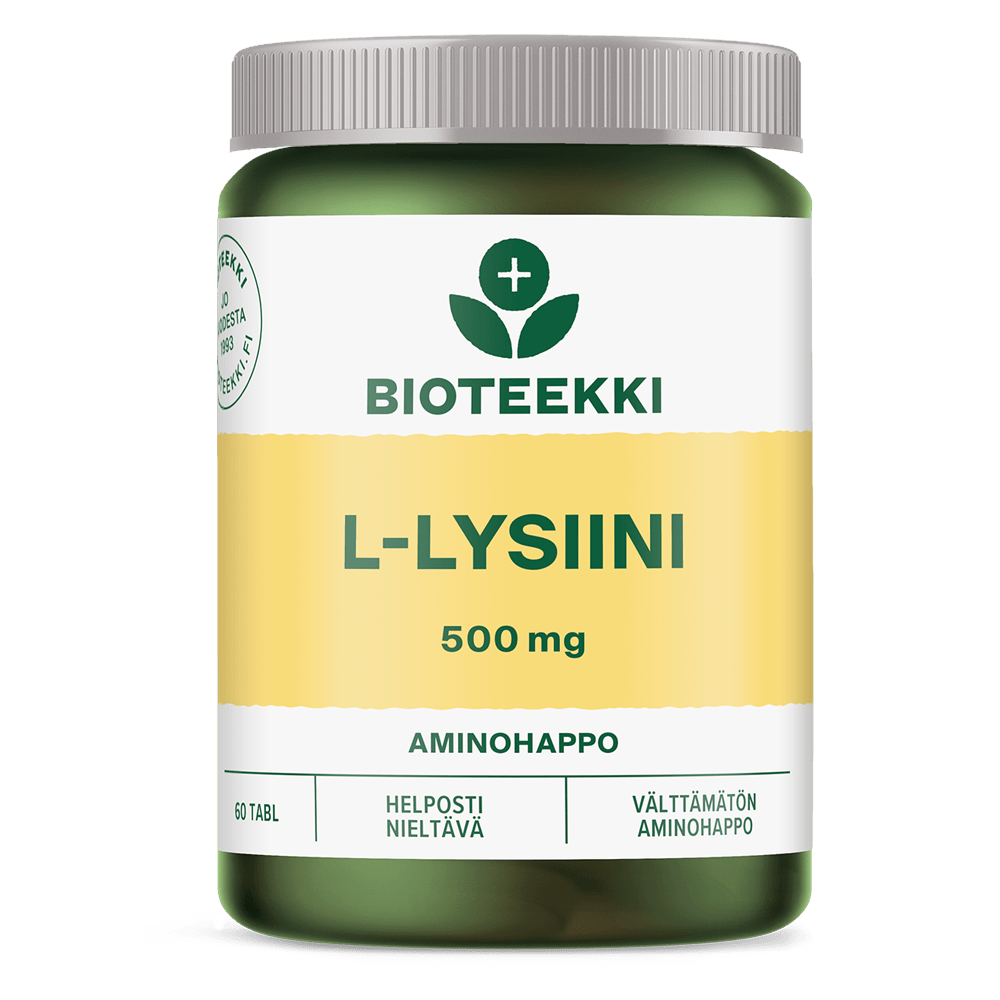 Bioteekki L-Lysiini 500 mg 60 tabl. - Sinunapteekki.fi