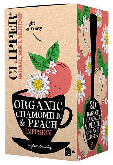 Clipper Chamomile & Peach Infusion - Kamomilla-persikkayrttitee 20 teepussia