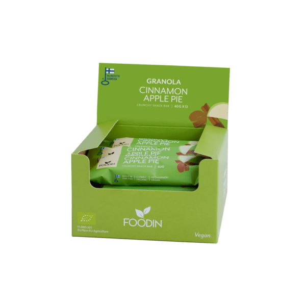 Foodin Granola Cinnamon Apple Pie Välipalapatukka Tukkupakkaus 12 x 40 g