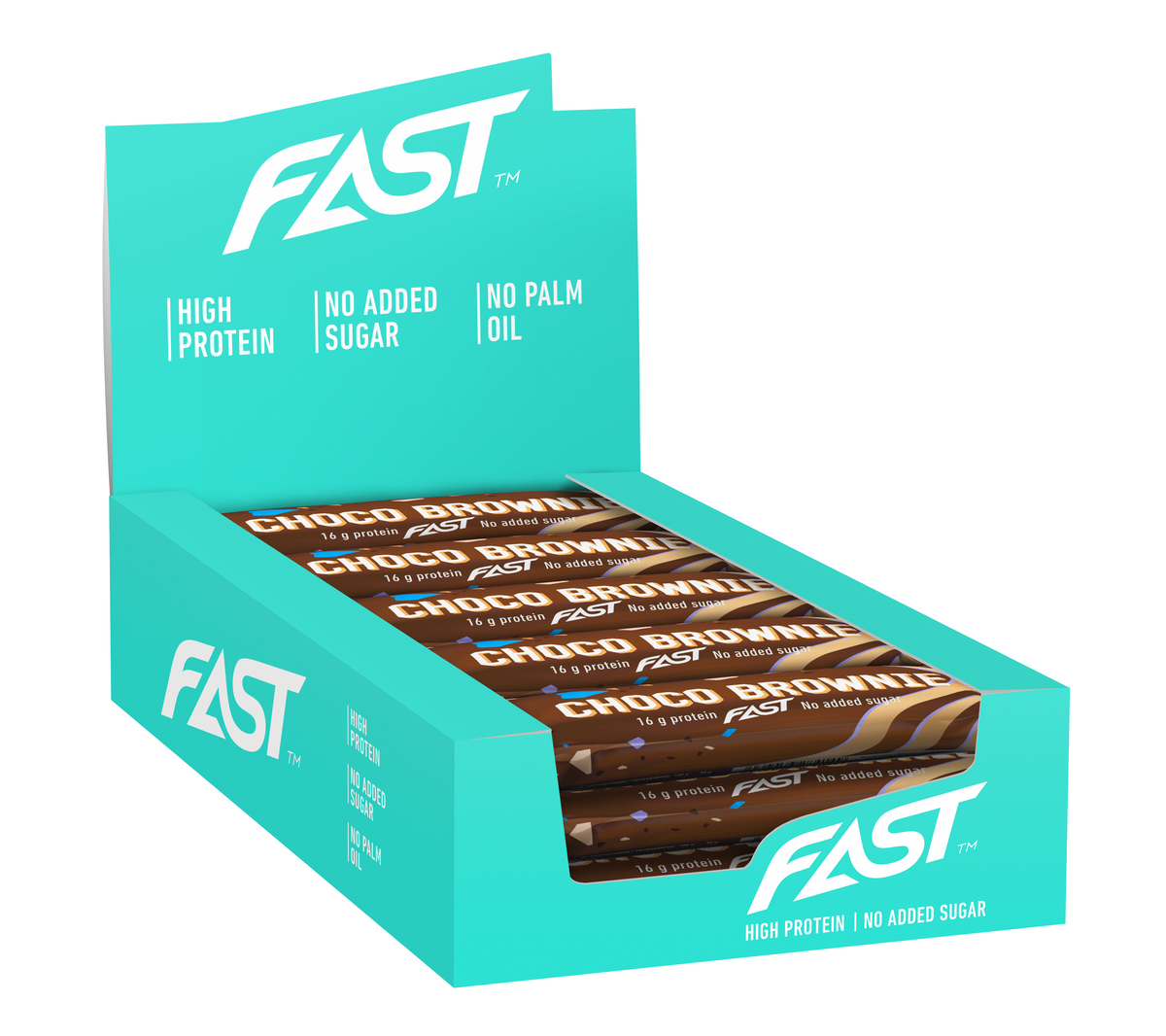 FAST Choco Brownie - Suklaabrownie Proteiinipatukka 15 x 55 g TUKKUPAKKAUS - Päiväys 07/2024