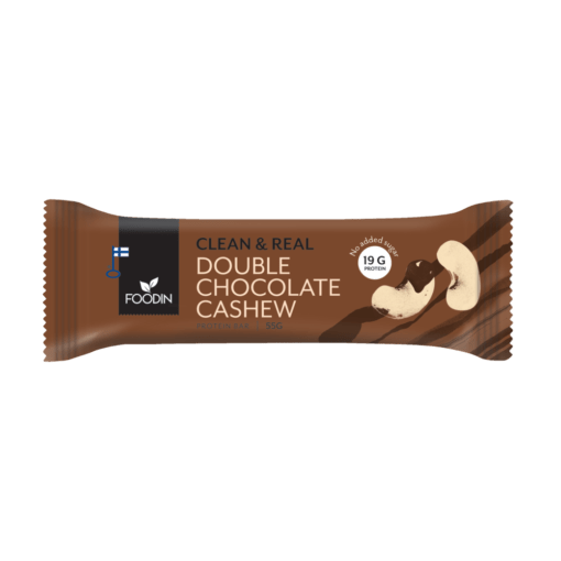 Foodin Clean & Real Double Chocolate Cashew - Proteiinipatukka - Sinunapteekki.fi