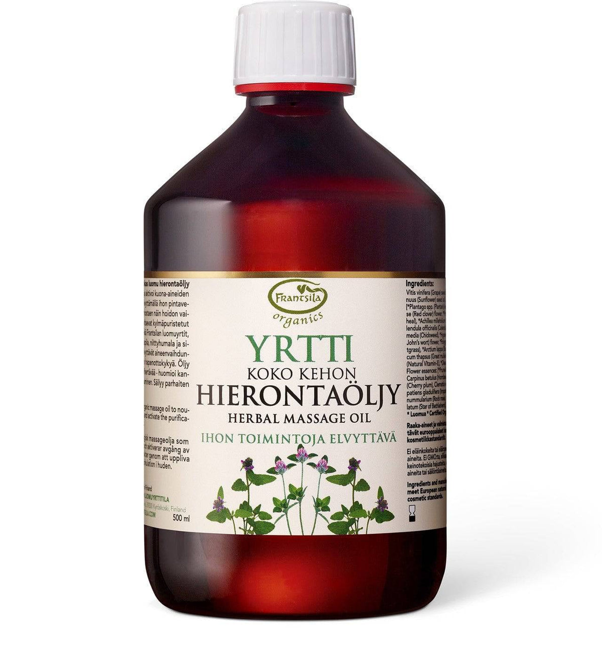 Frantsila Yrtti Koko Kehon Yrttihierontaöljy 500 ml - Sinunapteekki.fi