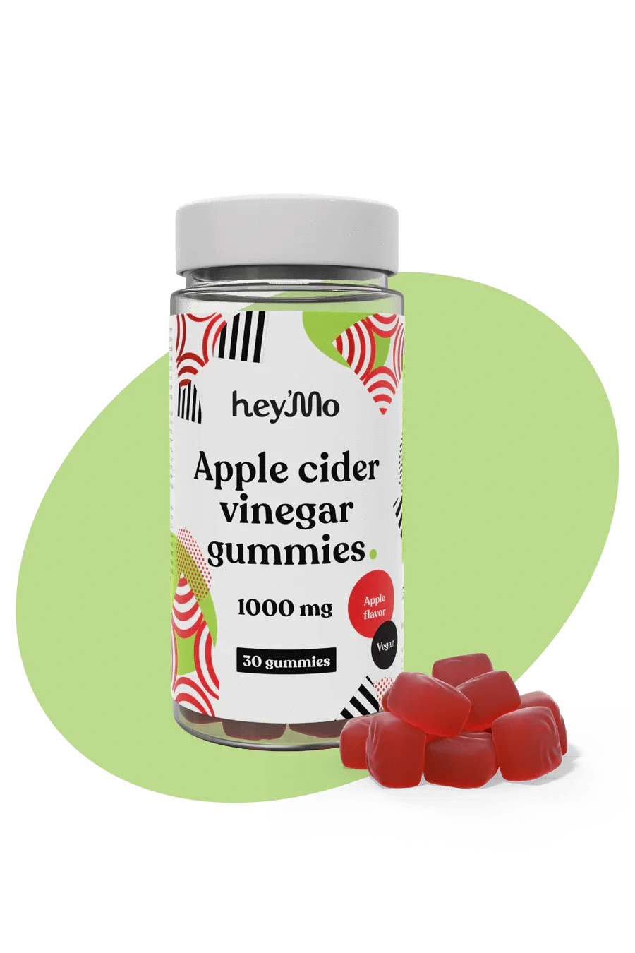 hey'Mo Apple Cider Vinegar Gummies - Pehmopalat 1000 mg 30 kpl - Päiväys 10/2024