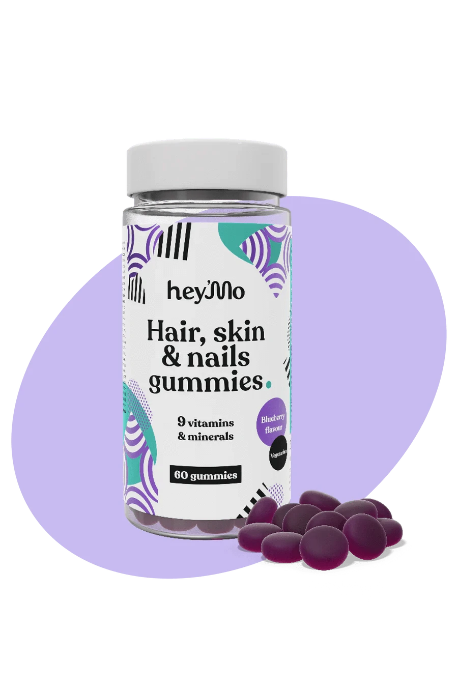 hey'Mo Hair, Skin & Nails Gummies - Pehmopalat 60 kpl - Päiväys 01/2024