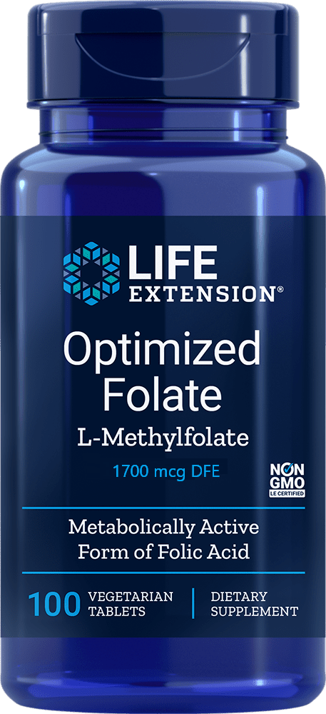 Life Extension Optomized Folate L-Methylfolate 1700mcg DFE 100 tabl.