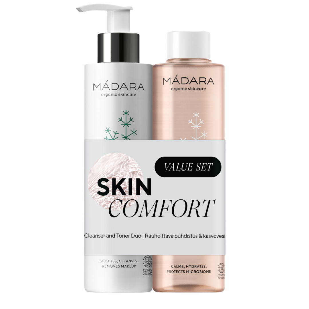 Madara skin comfort lahjapakkaus, cleanser and toner 200ml