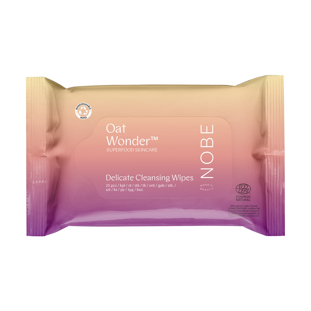 NOBE Oat Wonder Delicate Cleansing Wipes - Puhdistusliinat kasvoille 25 kpl