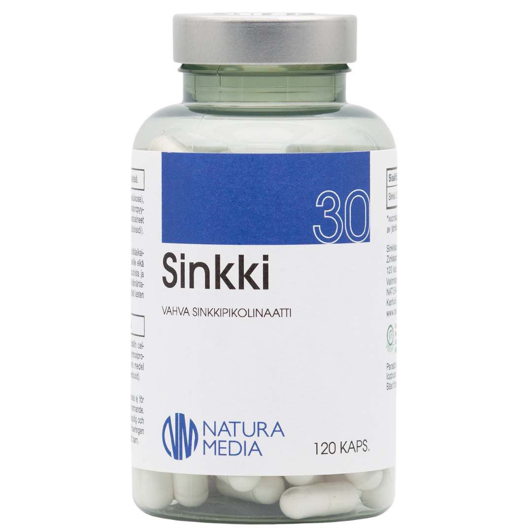 Natura Media Sinkki 30 mg 120 kaps., sinunapteekki.fi