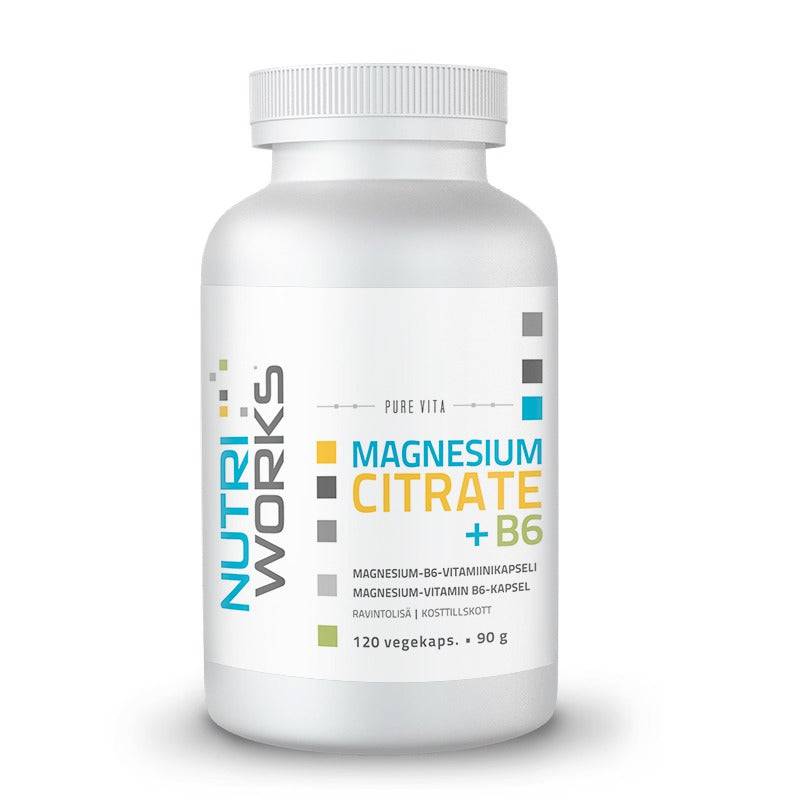 Nutri Works Magnesium Citrate + B6 120 kaps. - Sinunapteekki.fi