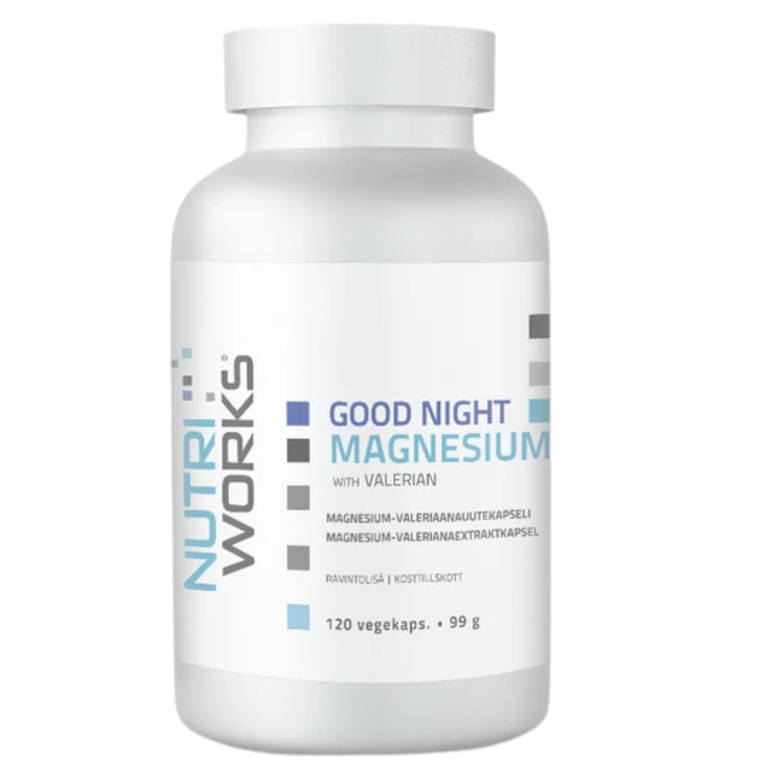 Nutri Works Good Night Magnesium With Valerian - Magnesium-valeriaanauutekapseli 120 kaps.