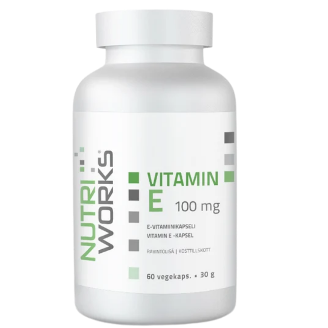 Nutri Works Vitamin E 100 mg - E-vitamiini 60 kaps.