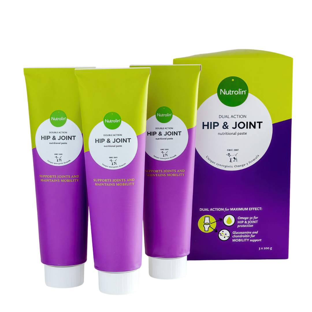 Nutrolin, hip & joint omegatahna, säästöpakkaus, 3x200 g, nivelvalmiste koirille ja kissoille