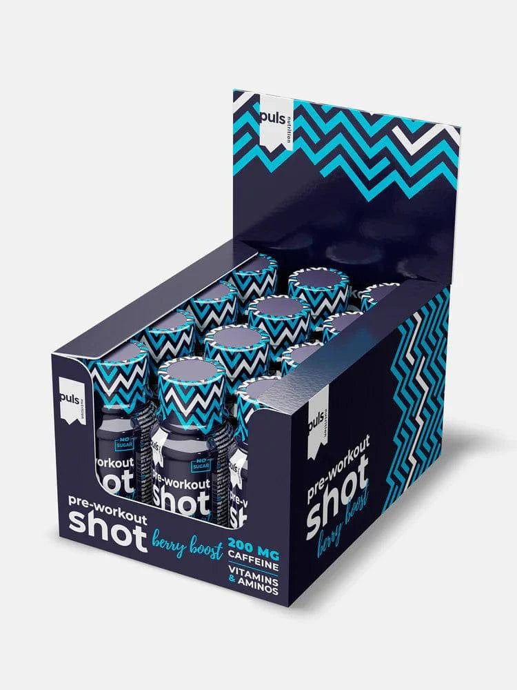 Puls Nutrition Pre-Workout Shot Berry Boost - Urheilujuoma shotti marja tukkupakkaus 12 x 60 ml