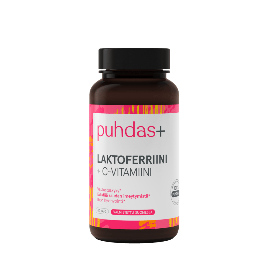Puhdas+ Laktoferriini + C-Vitamiini 40 kaps. - Sinunapteekki.fi