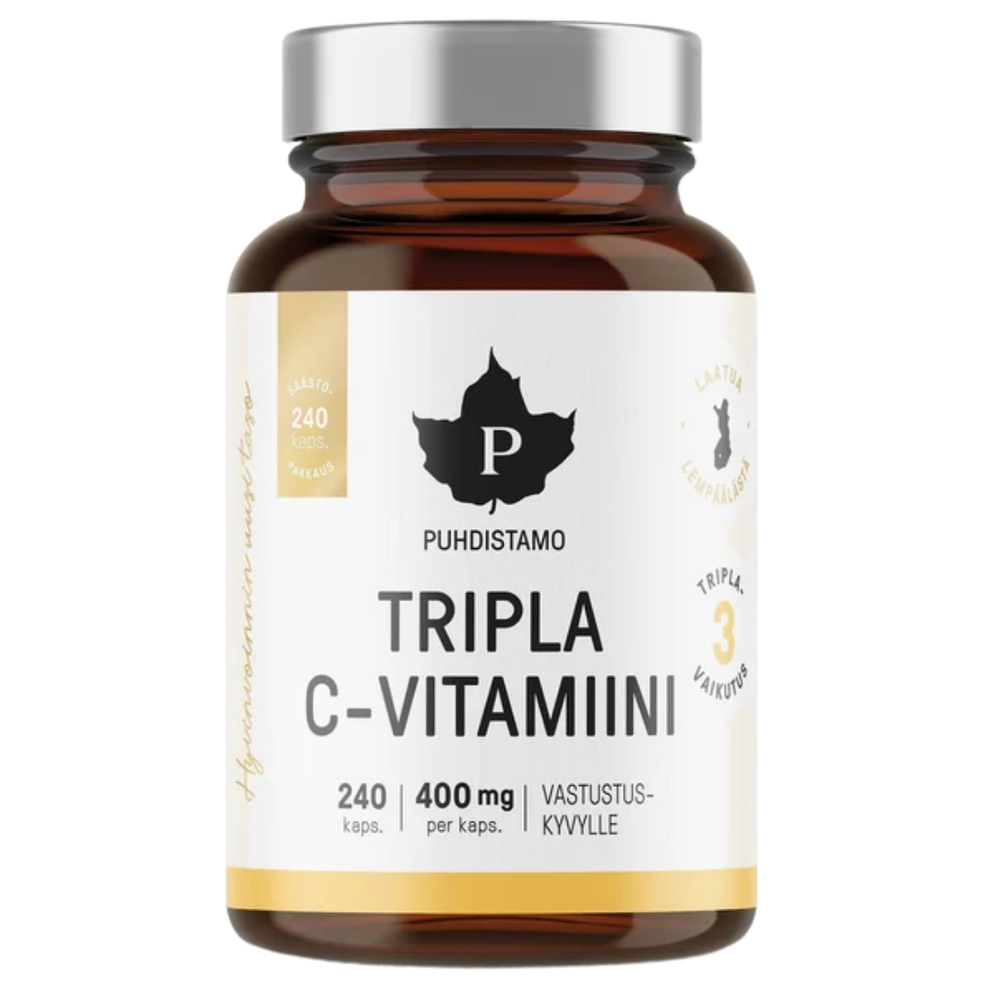 Puhdistamo Tripla C-vitamiini 400 mg SÄÄSTÖPAKKAUS 240 kaps.