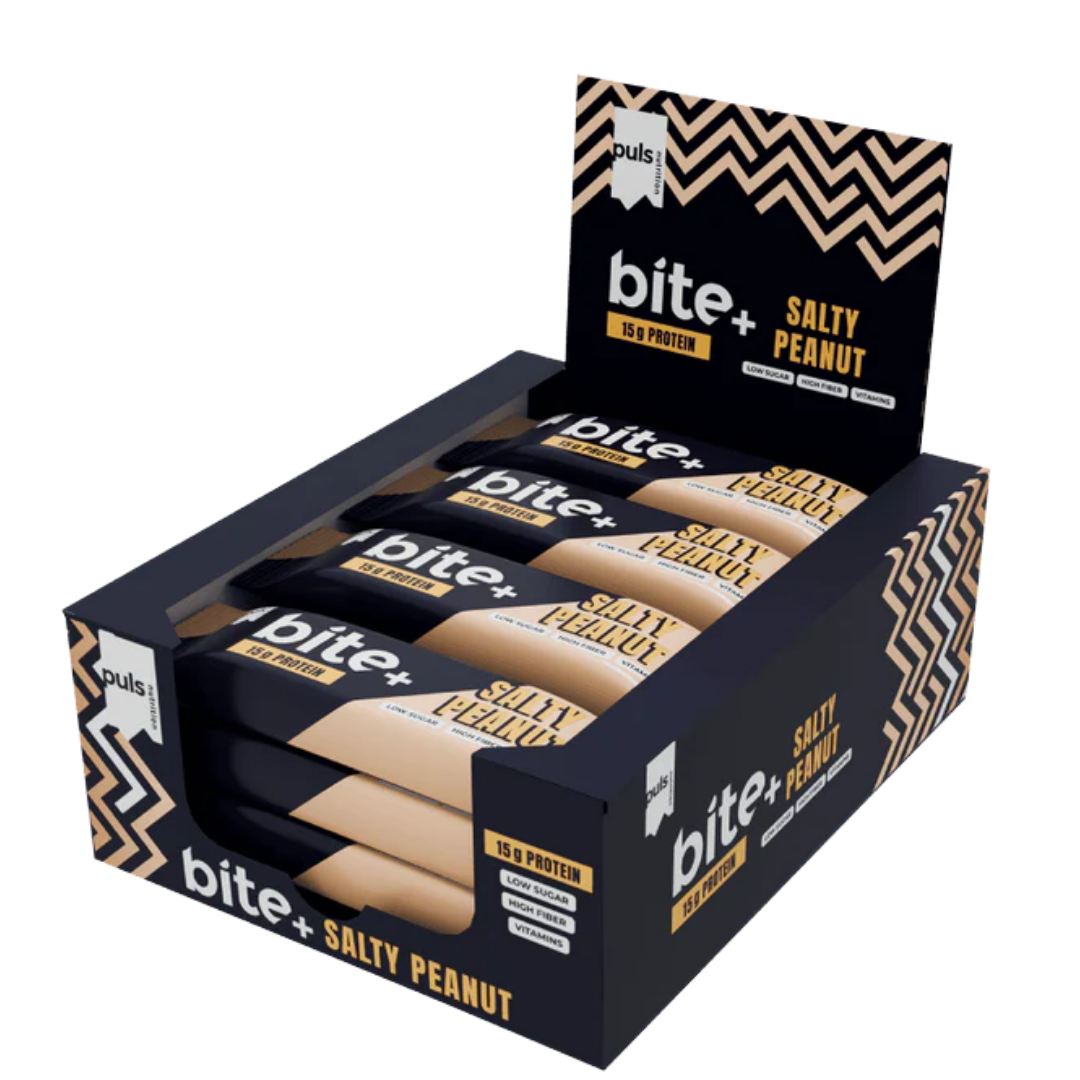 Puls Nutrition Bite+ Salty Peanut - Proteiinipatukka Suolainen Maapähkinä 12 x 50 g TUKKUPAKKAUS