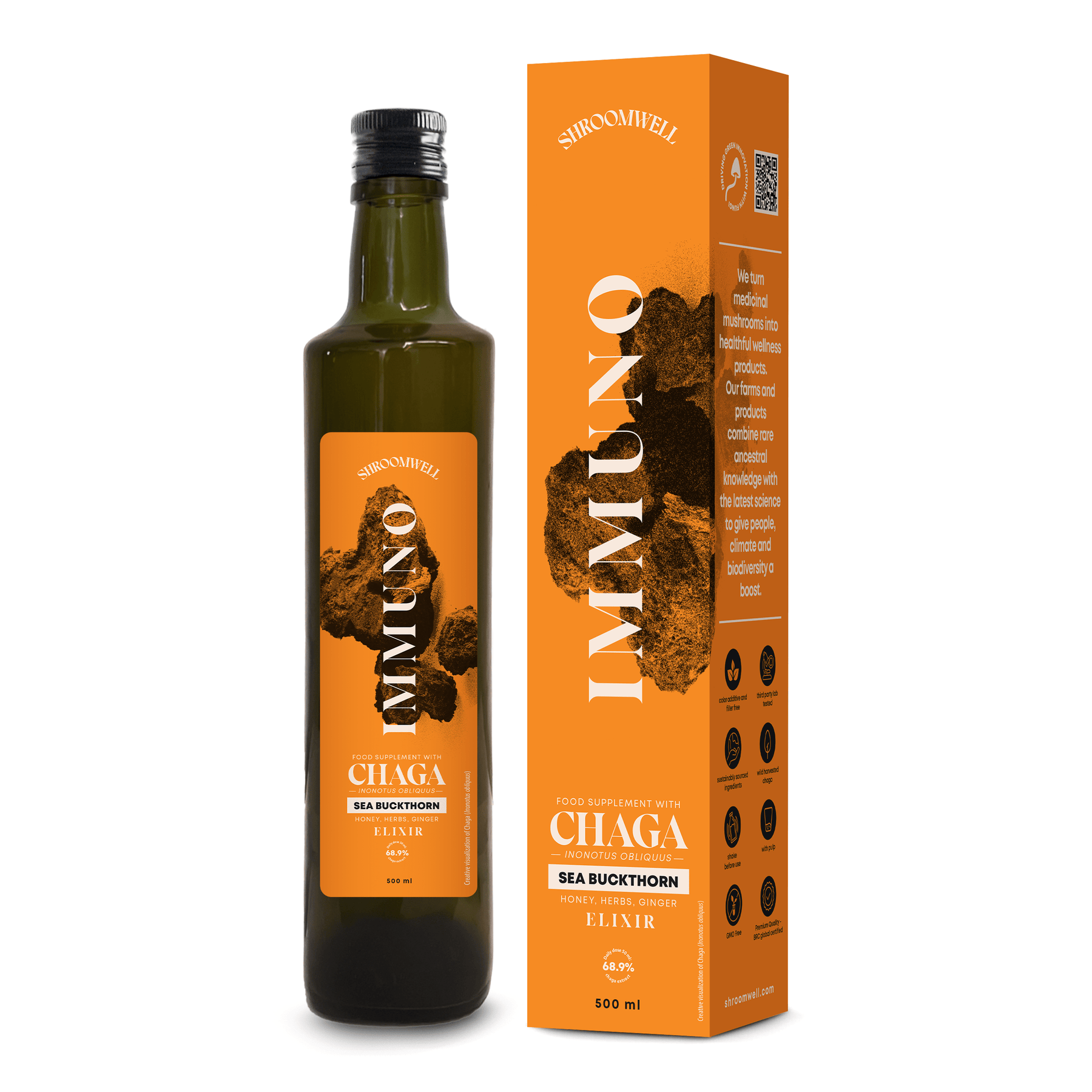 Shroomwell Immuno Elixir Seabuckthorn - Pakuri & Tyrni 500 ml