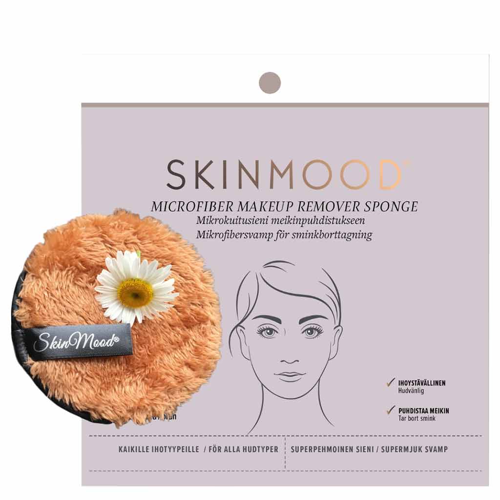 SkinMood Microfiber Makeup Remover Sponge - Mikrokuitupesusieni Meikinpuhdistukseen 1 kpl - poistuu