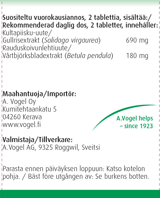 A.Vogel Fluid Balance - Nesteenpoiston edistämiseen 60 tabl. - Poistuu