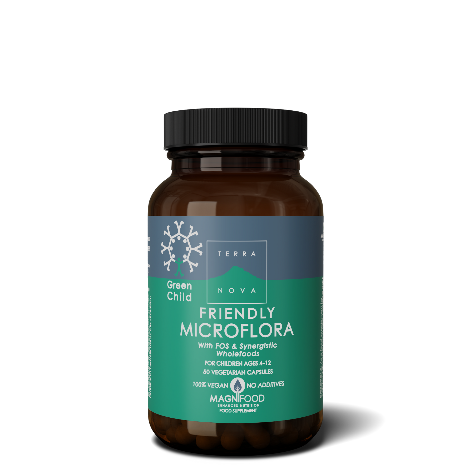 Terranova Green Child Friendly Microflora - Maitohappobakteerivalmiste lapsille 50 kaps.
