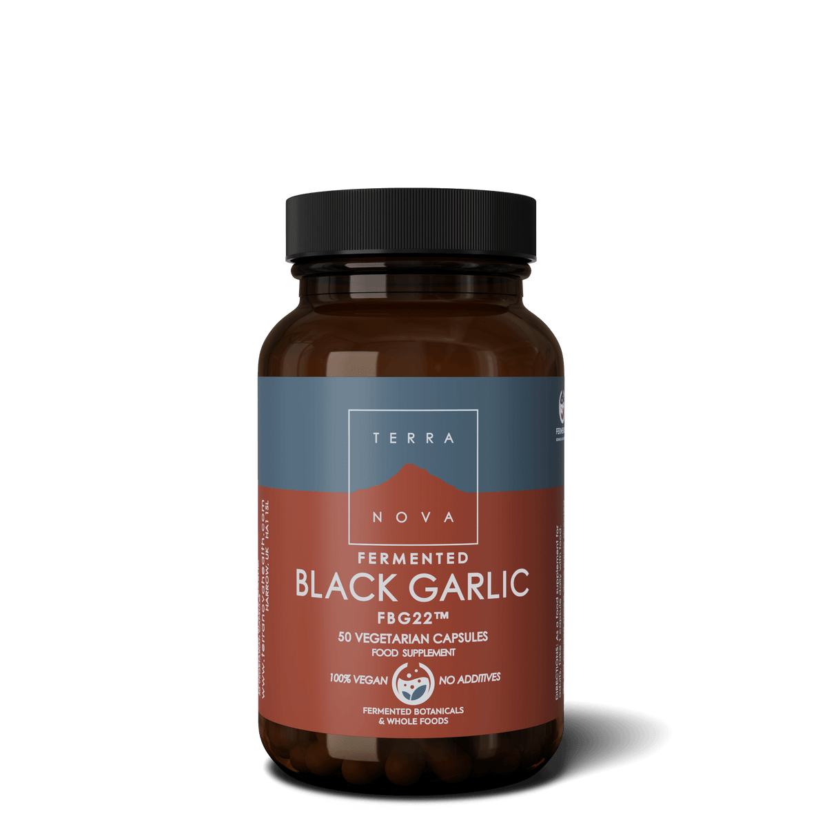 Terranova Fermented Black Garlic - fermentoitu musta valkosipuli 50 kaps. - Sinunapteekki.fi