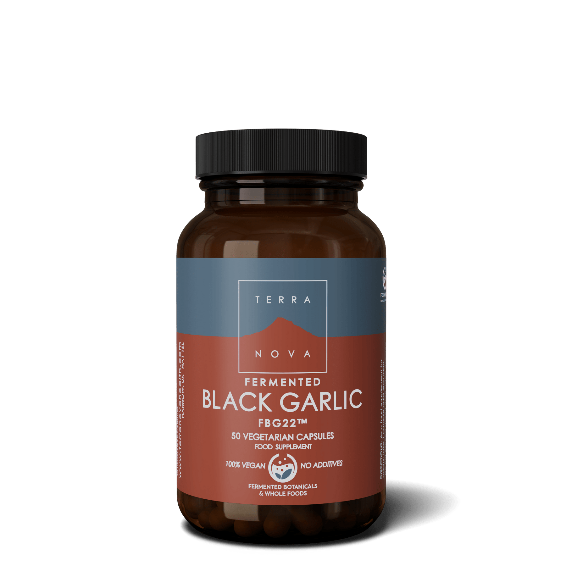 Terranova Fermented Black Garlic - fermentoitu musta valkosipuli 50 kaps. - Sinunapteekki.fi