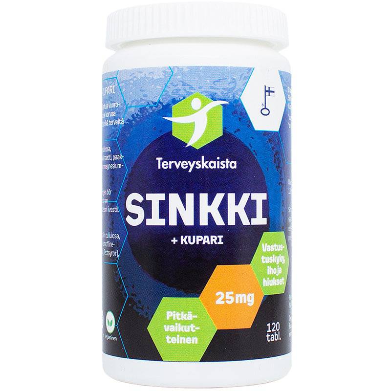 Terveyskaista Sinkki + Kupari 120 tabl. - Sinunapteekki.fi