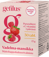 Gefilus Vadelma-Mansikka Purutabletti 30 tabl.