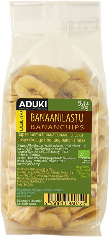 Aduki Kuivattu Banaanilastu 200 g - Päiväys 08/2026