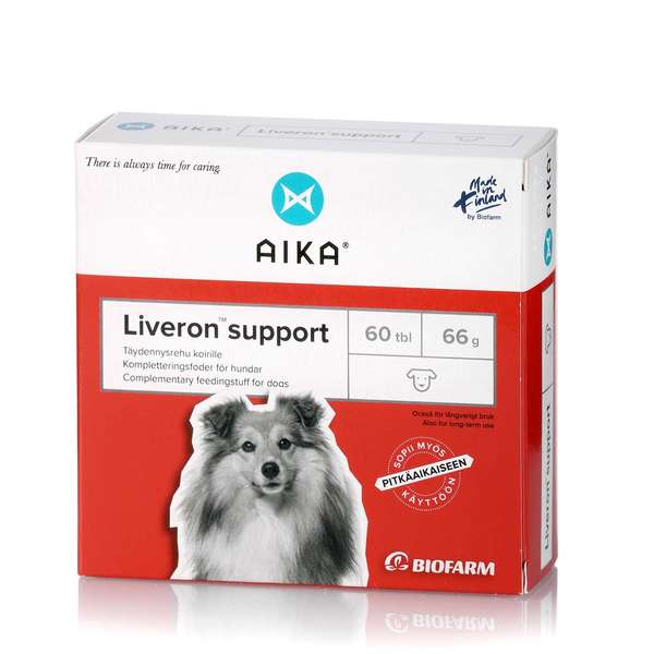 AIKA Liveron Support - Täydennysrehu koirille 60 tabl. - Sinunapteekki.fi