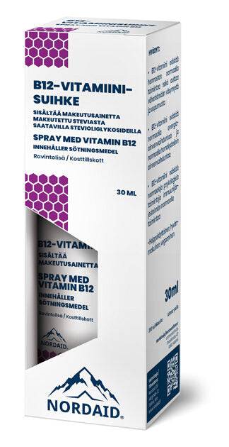 Nordaid B12 - Vitamiini suusuihke 30 ml - Sinunapteekki.fi