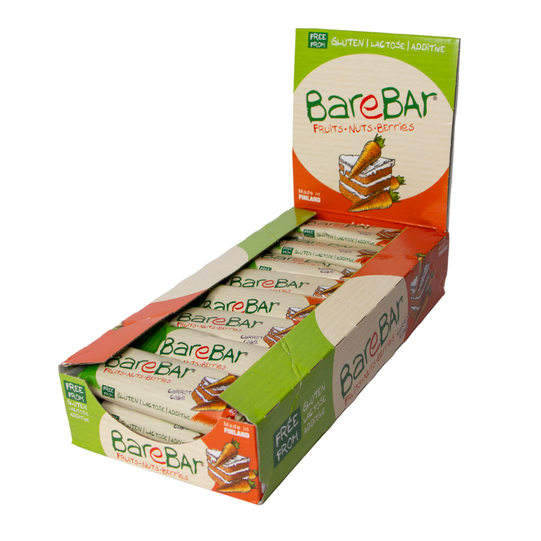 Leader Barebar Taatelipatukka Porkkanakakku 24 kpl x 40 g TUKKUPAKKAUS