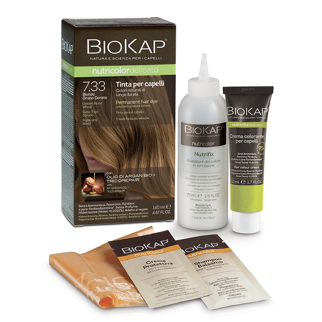 Biokap Nutricolor Delicato - Hiusväri 7.33 Golden Blond Wheat 140 ml