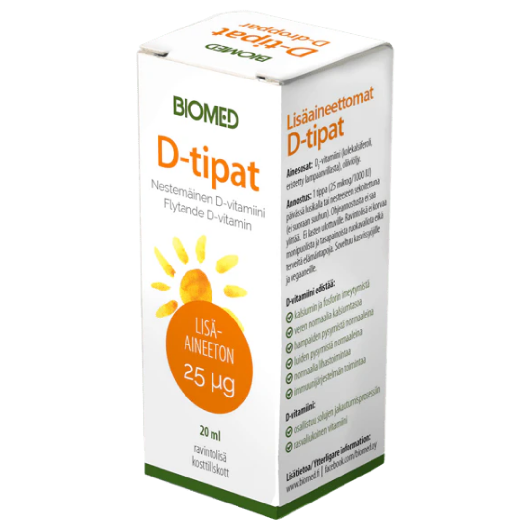 Biomed D-tipat 25 µg 20 ml - Sinunapteekki.fi