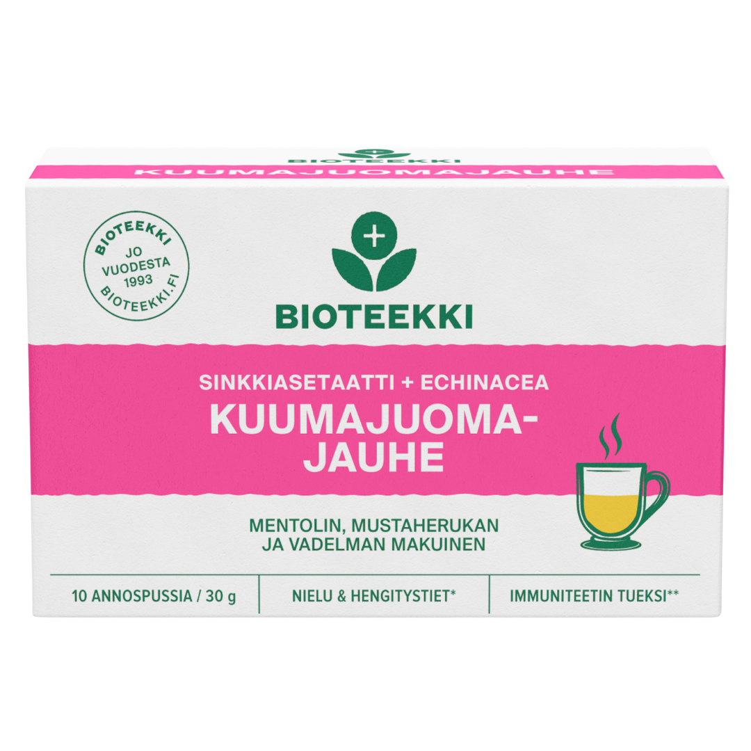 Bioteekki Sinkkiasenaatti + Echinacea - Kuumajuomajauhe 10 pss.