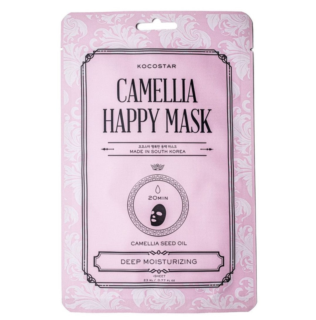 KOCOSTAR Camellia Happy Mask - Tehokosteuttava kangasnaamio 1 kpl