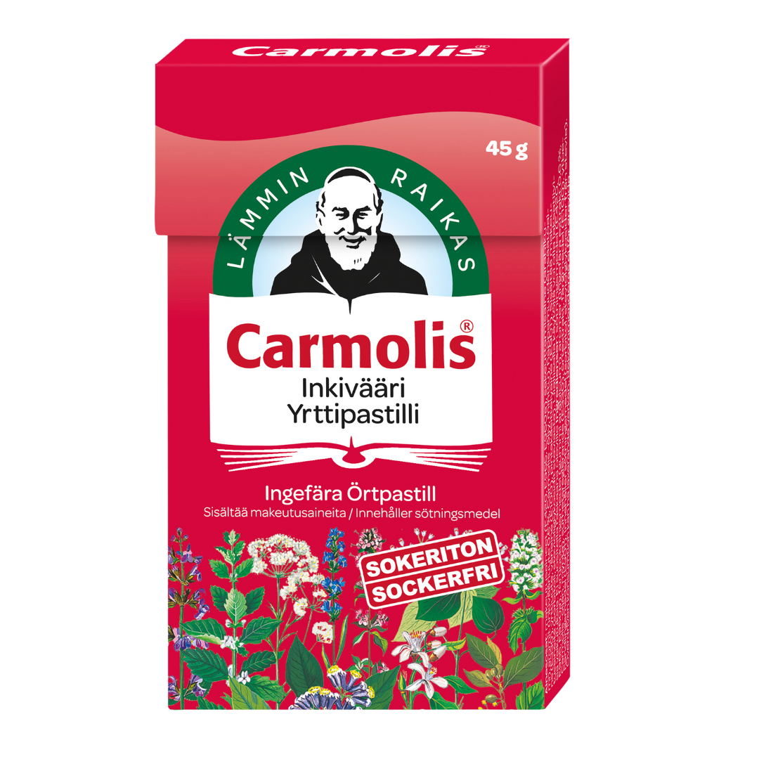 Carmolis Inkivääri Yrttipastilli 45 g - Sinunapteekki.fi
