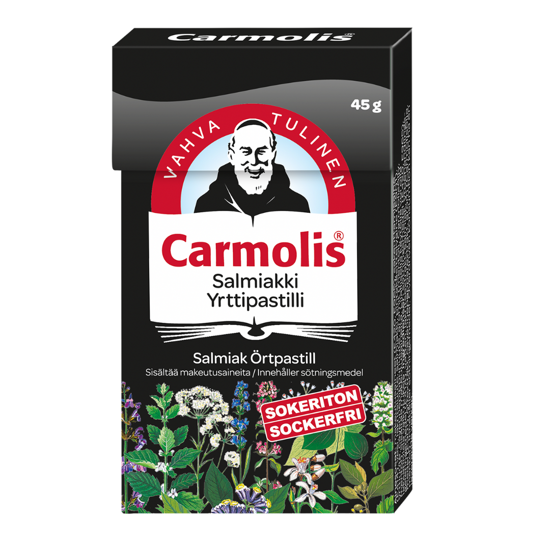 Carmolis Yrttipastilli Salmiakki 45 g - Sinunapteekki.fi