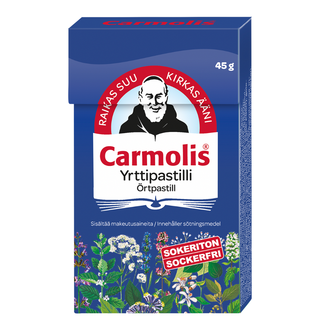 Carmolis Yrttipastilli, sokeriton 45 g - Sinunapteekki.fi